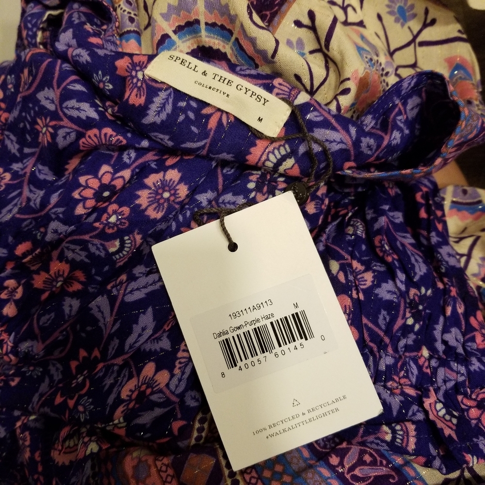 🔥LAST 1🔥NWT SPELL DAHLIA GOWN PURPLE HAZE - Picture 6 of 8